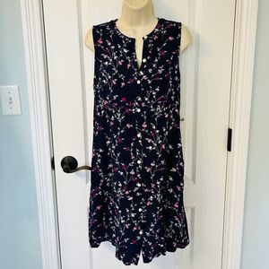 GAP Sleeveless Navy Blue Floral Shirt Dress with Pockets! 🌸